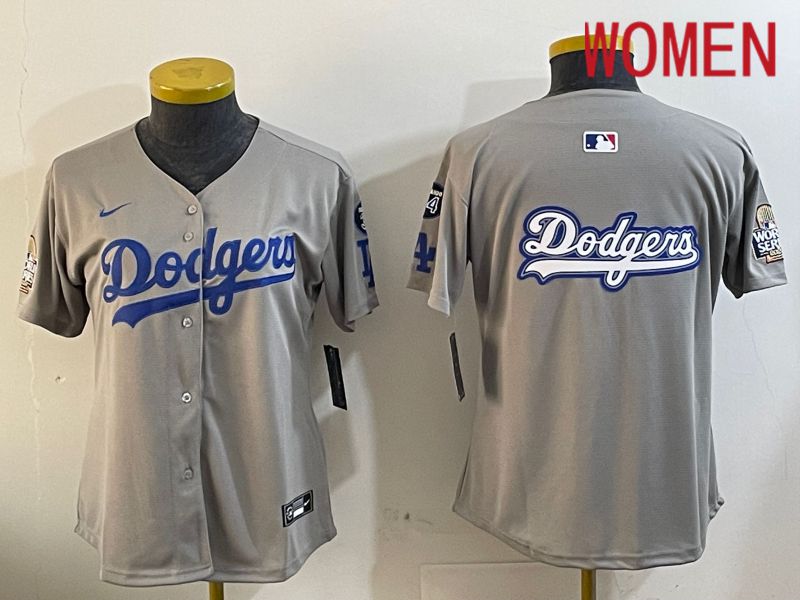 Women Los Angeles Dodgers Blank Grey Game 2024 Nike MLB Jersey style 12055